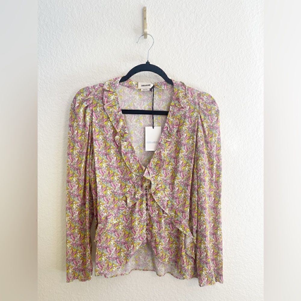 Zadig & Voltaire floral blouse. Small. NWT - Picture 2 of 8
